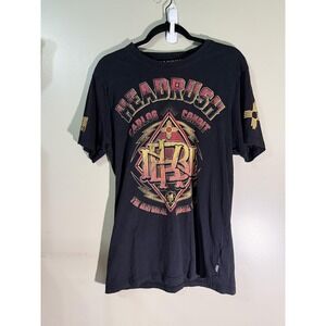 HEADRUSH Shirt Mens S Black Carlos Condit Graphic Cotton Jersey Tagless